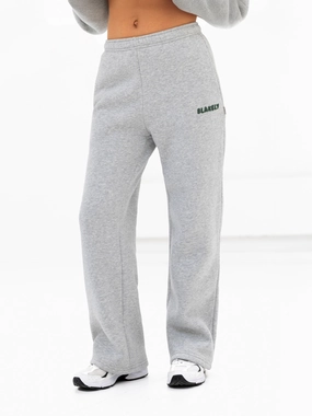 Cloud Print Wide Leg Sweatpants - Marl Grey Comfy Movement Fit