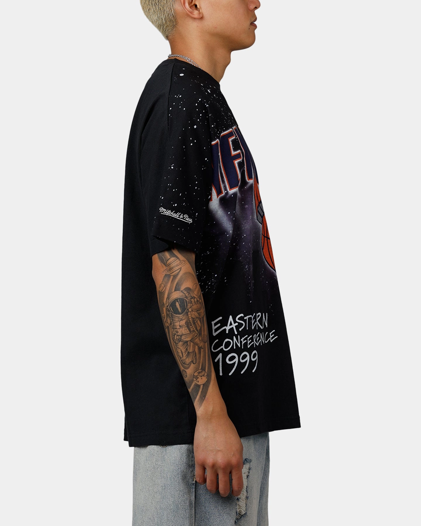 Casual Pullover Mitchell & Ness New York Knicks Skyline T-Shirt Faded Black