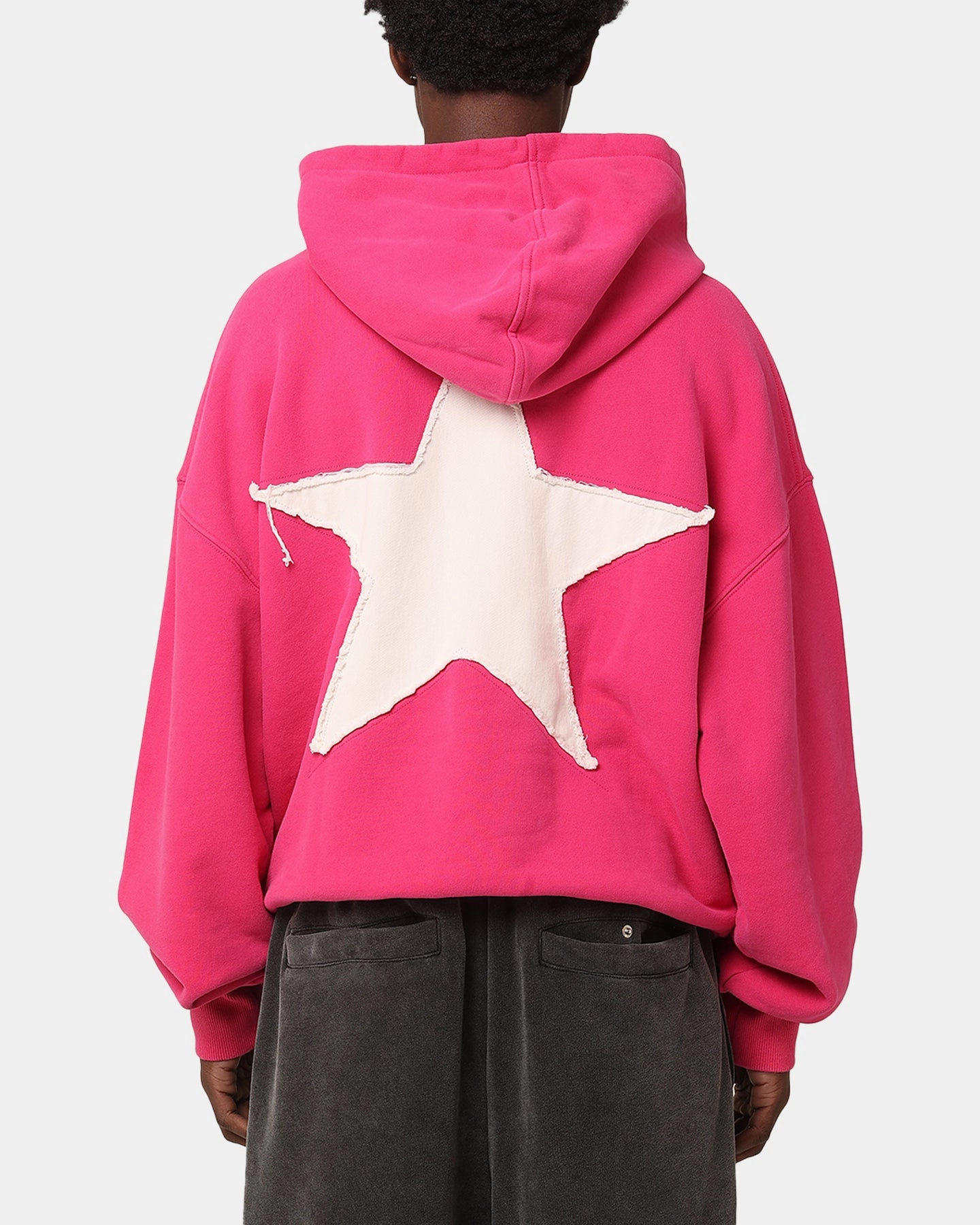 BondedEdges Multi Panel Cut Loiter College Dropout Hoodie Pink