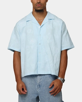 AntiOdorTreatment Anti Fade Technology Carre Posy Button Up Shirt Light Blue/White