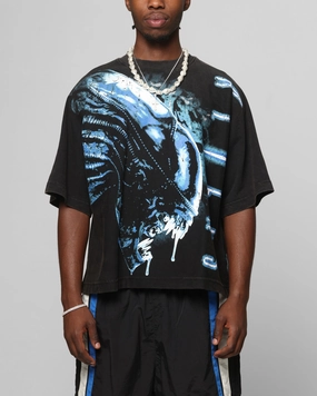 QuickDryTech Loiter Alien It's War Boxy T-Shirt Washed Black