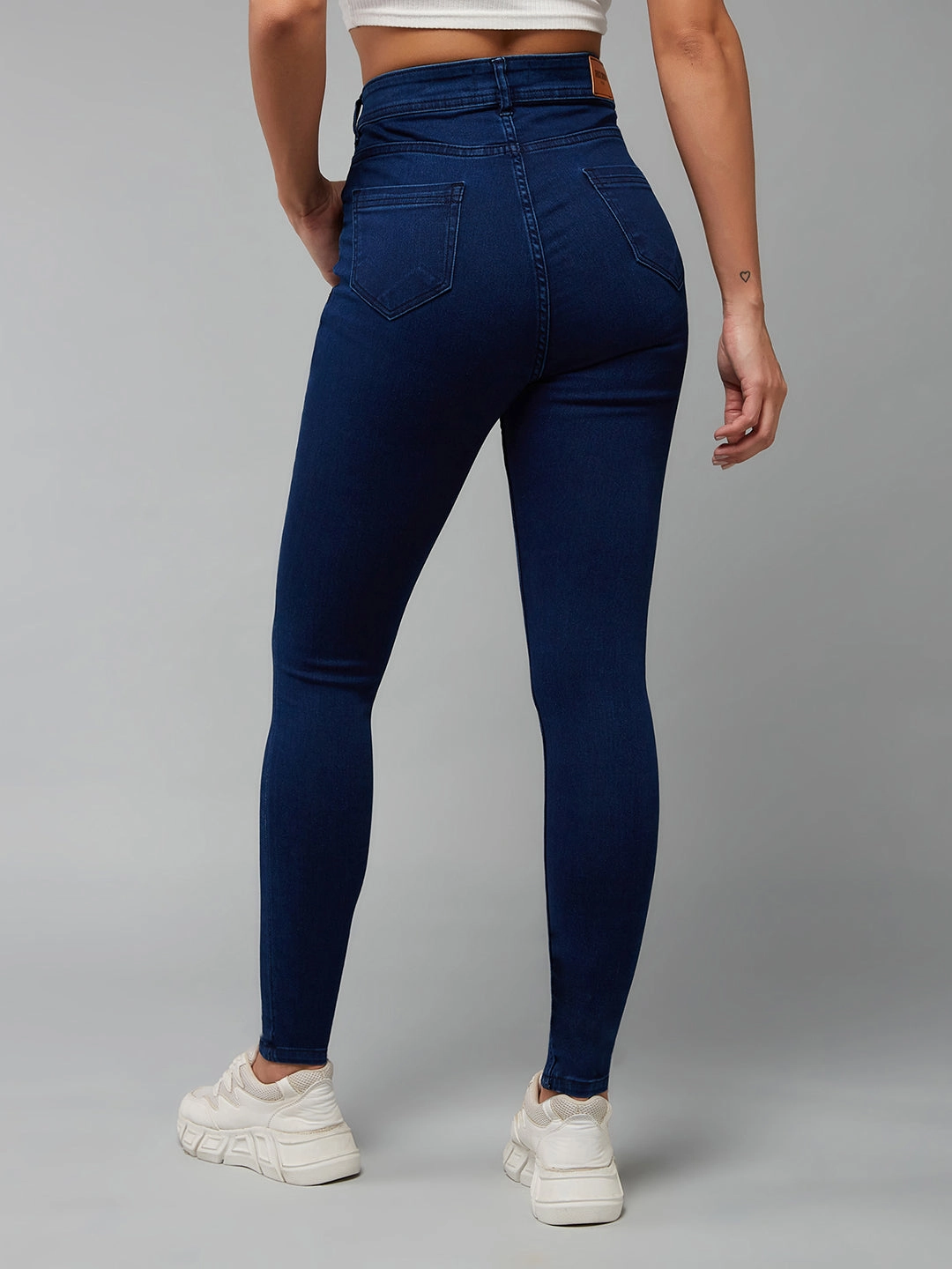 Sporty Look CHASEstretch? Navy-Blue Skinny-Fit High-Rise Denim Jeans