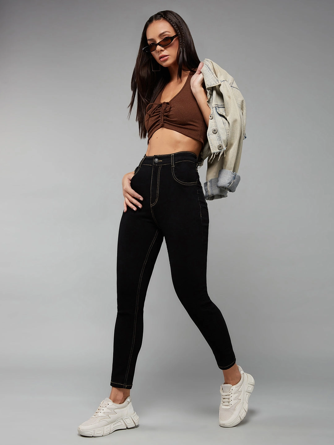 Cool Outfit 24/7 Comfort Black Skinny High-Rise Stretchable Denim Jeans