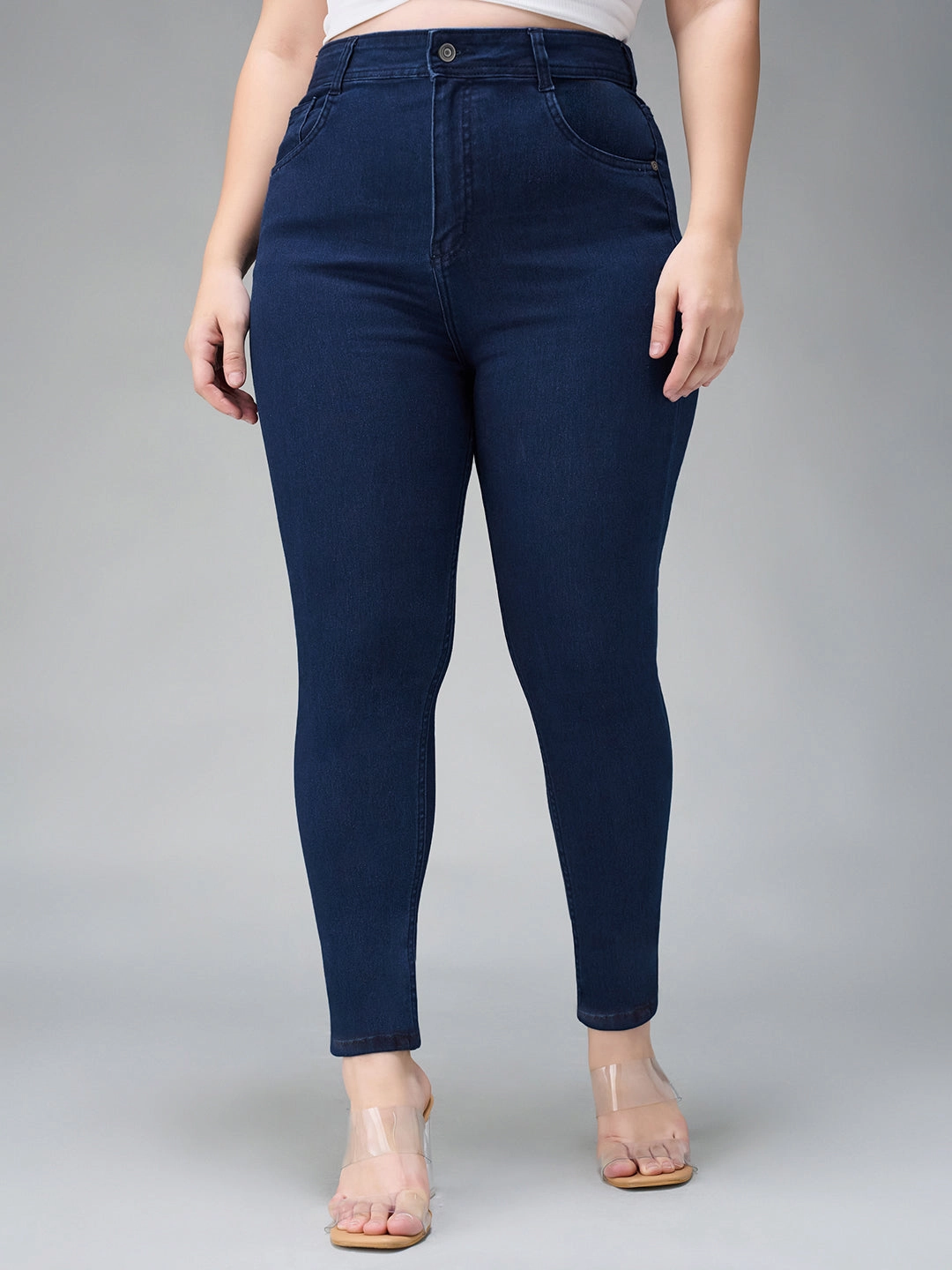 Chill Style Light Layers 24/7 Comfort Navy-Blue Skinny-Fit High-Rise Stretchable Denim Jeans