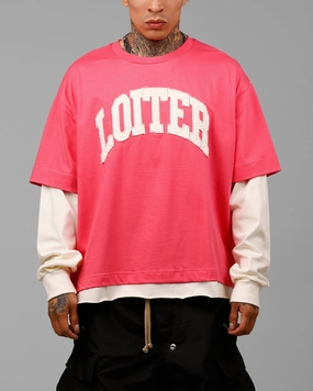 Loiter Impact Long Sleeve T-Shirt Washed Pink/White Eco friendly materials