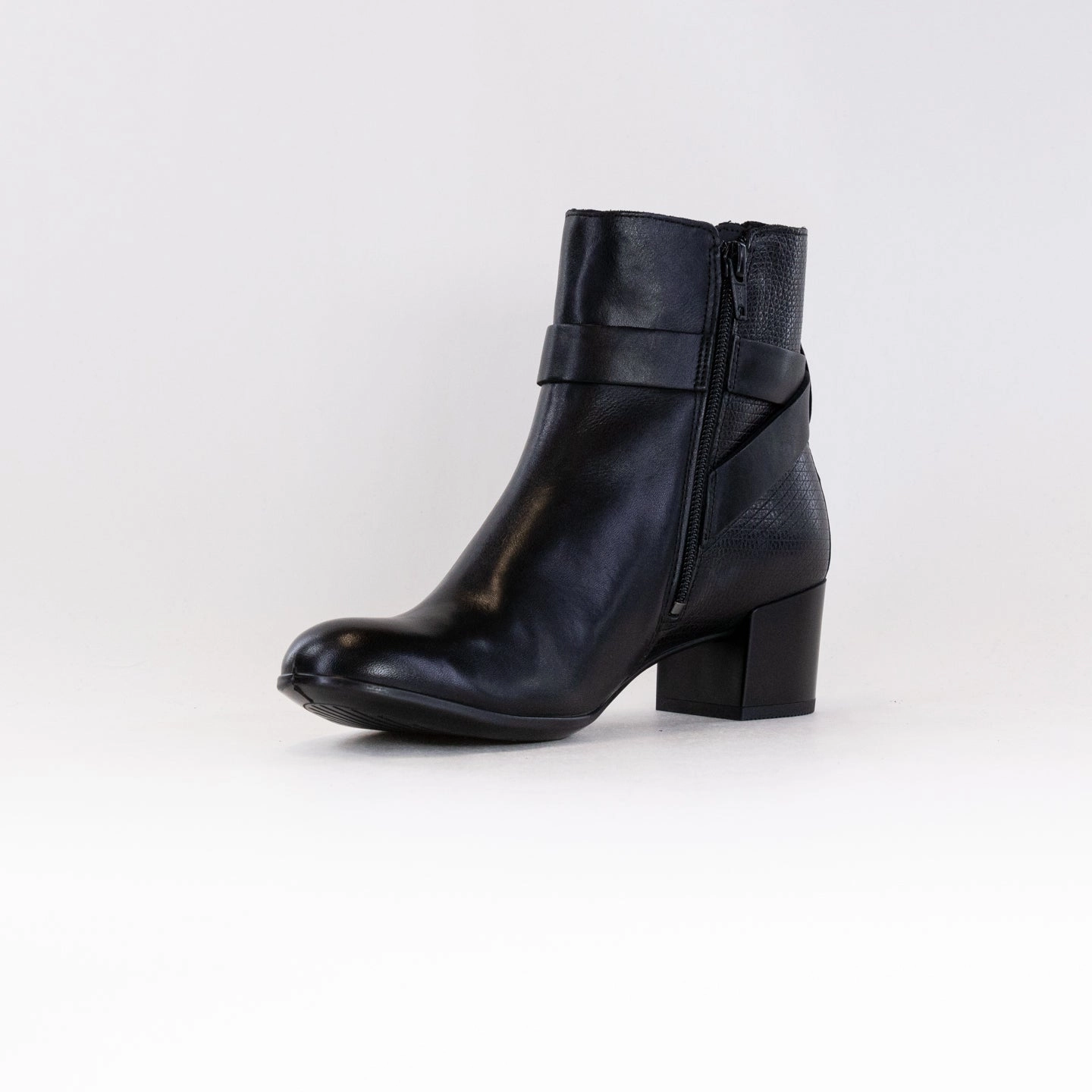 Ecco Dress Classic 35MM Buckle Ankle Boot (Women's) - Black Low Profile Functional Minimalist
