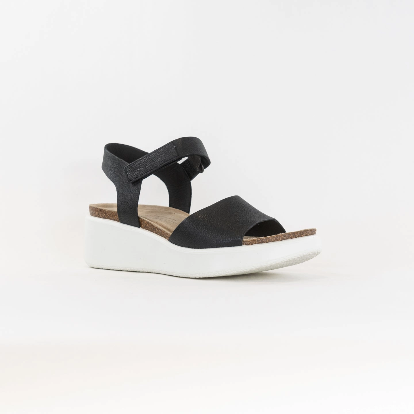 ECCO Flowt Wedge Cork Sandal (Women's) - Black Shore Play