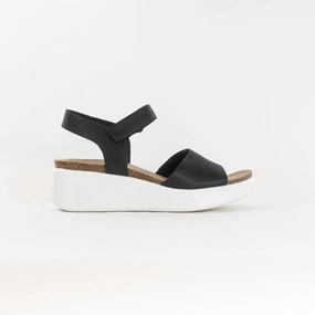 ECCO Flowt Wedge Cork Sandal (Women's) - Black Quick Fit