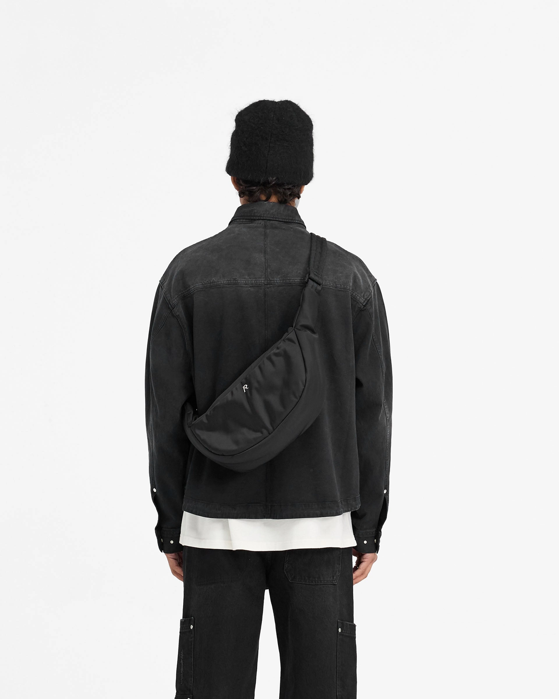 Reinforced Elasticity Slim Silhouette Workshop Shirt - Washed Black