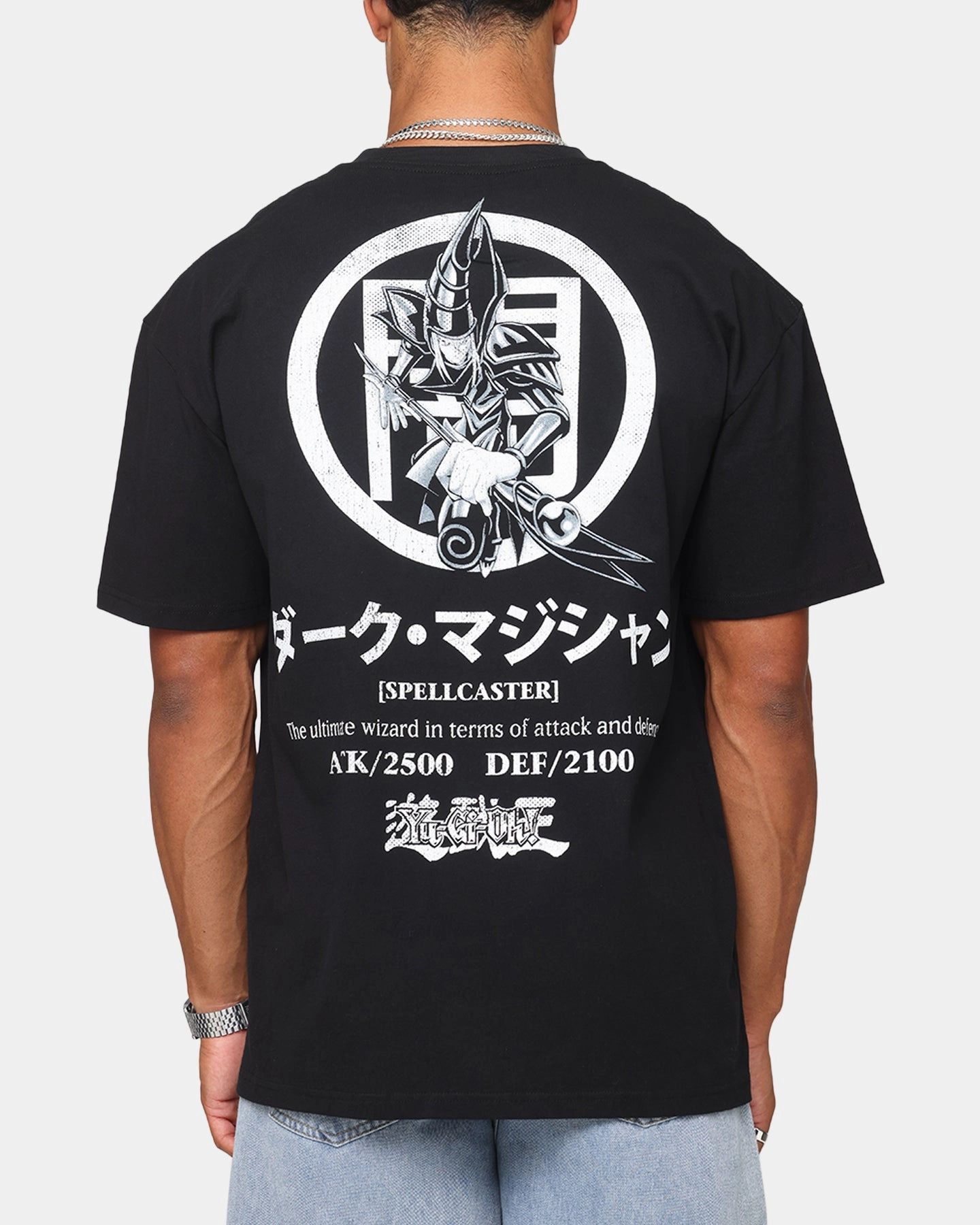 Mesh Lining Goat Crew X Yu-Gi-Oh! Dark Magician Card Heavyweight T-Shirt Black