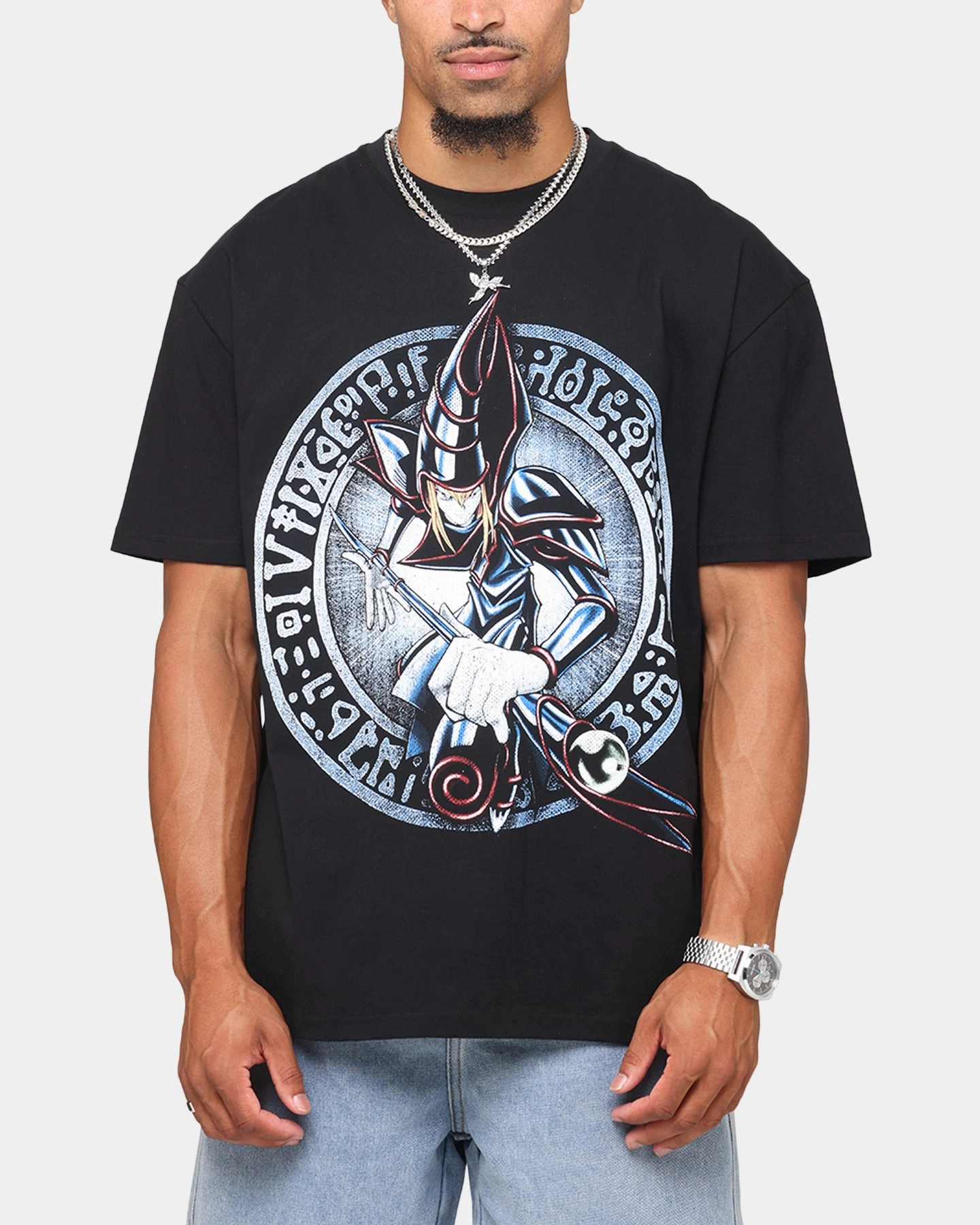 Goat Crew X Yu-Gi-Oh! Dark Magician Card Heavyweight T-Shirt Black Breathable Construction