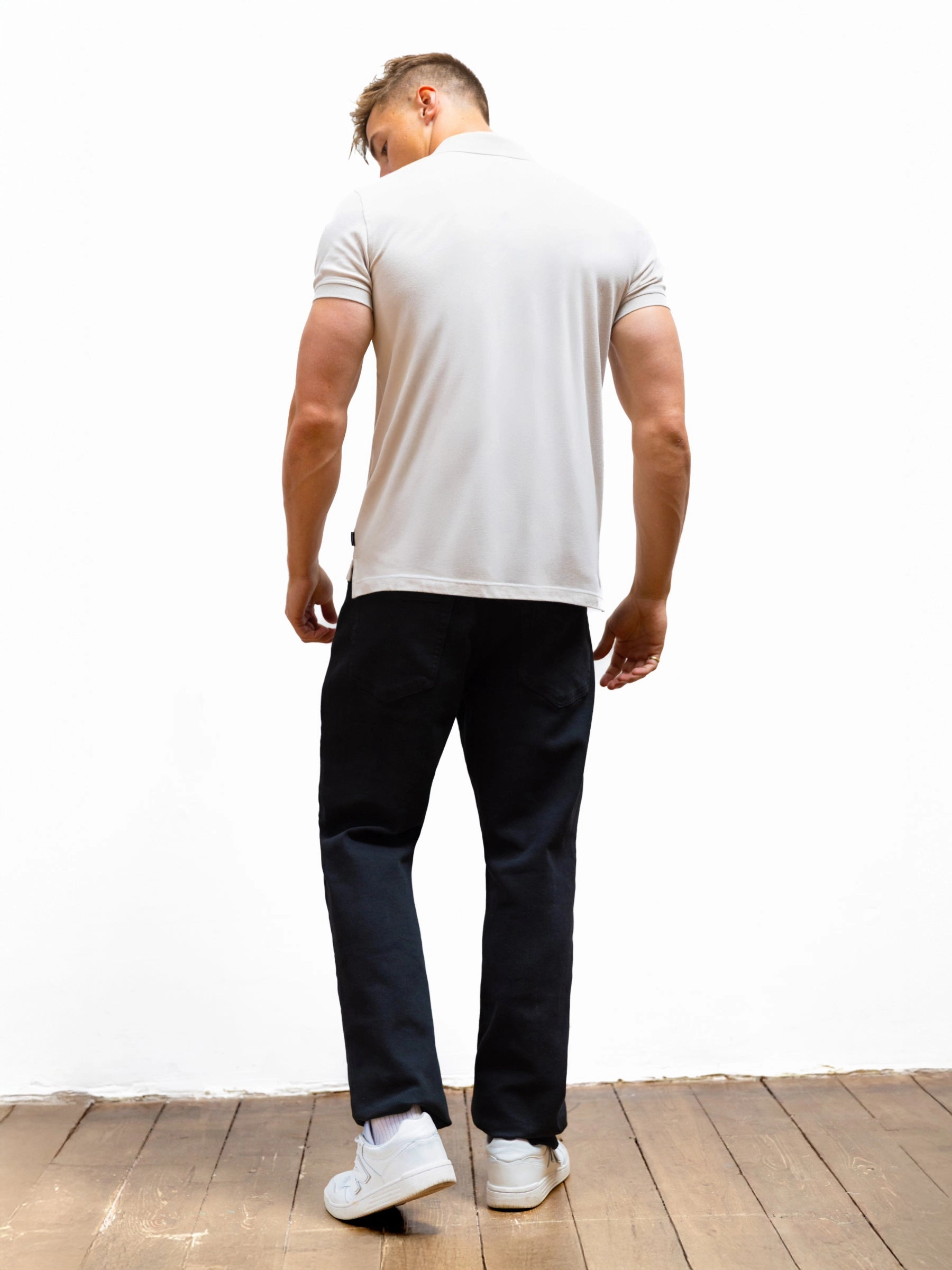 Sleek Style Tagless label Anchor Polo Shirt - Stone