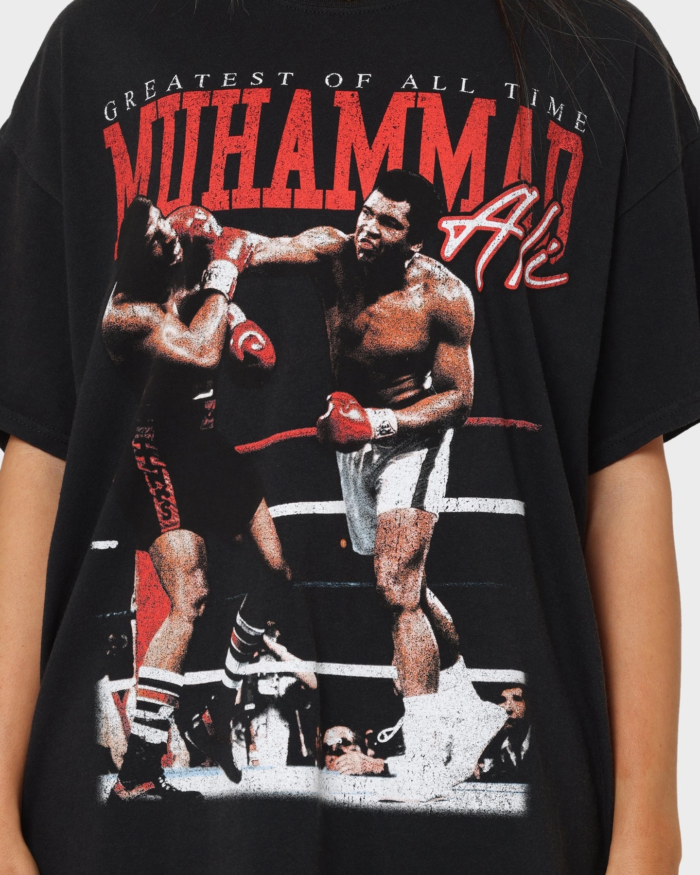 HygienicCoating Goat Crew X Muhammad Ali Knock Out T-Shirt Black Wash