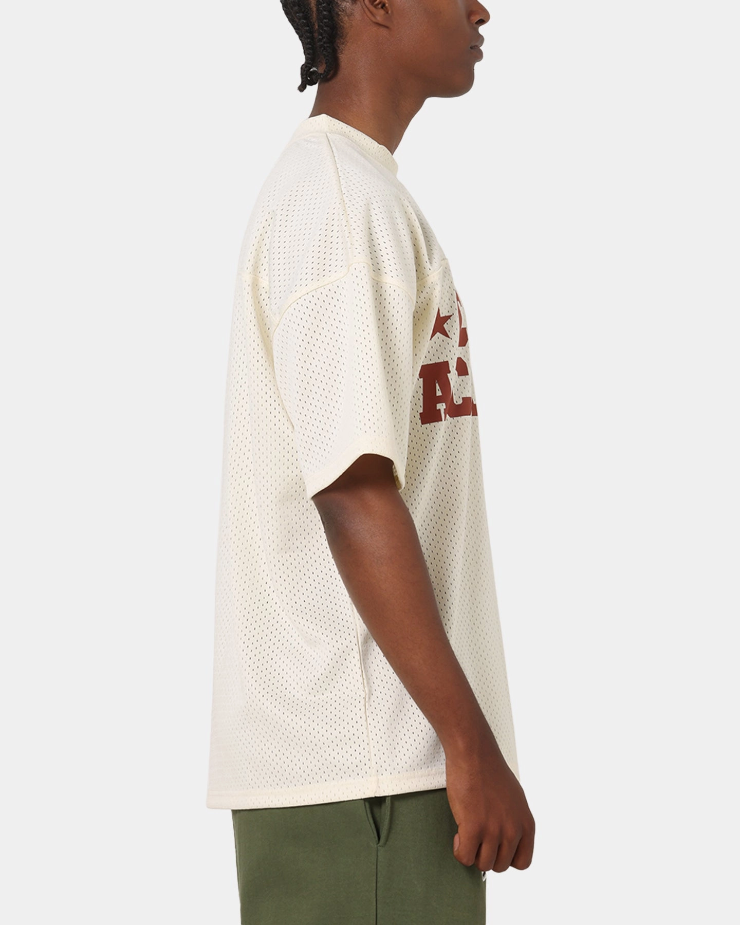 Carre Star Academy Mesh T-Shirt Off White RawHemDetail