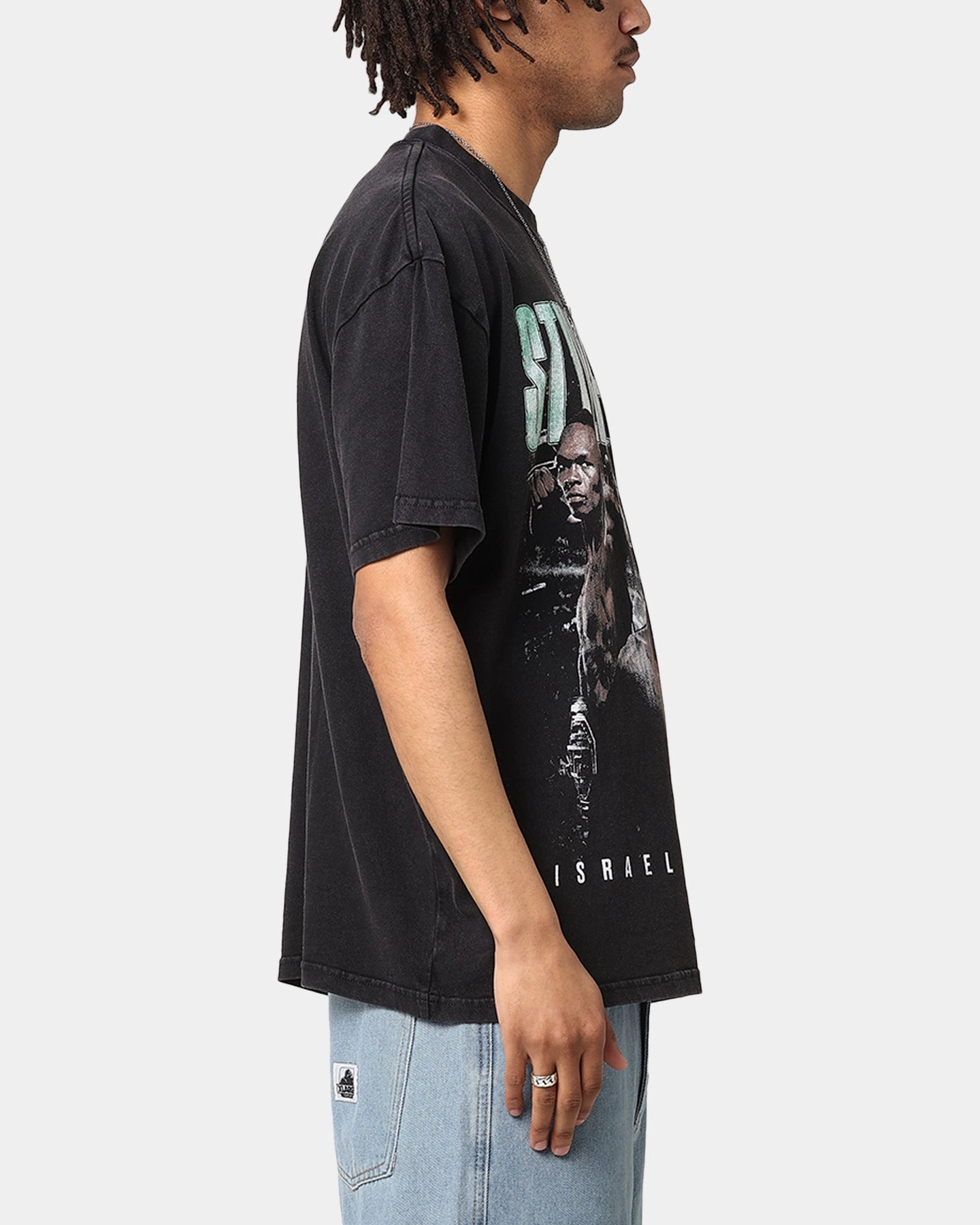 UFC By Culture Kings Israel "The Last Stylebender" Adesanya Revenge Vintage T-Shirt Black Acidwash SoftBrushed Breathable mesh panel