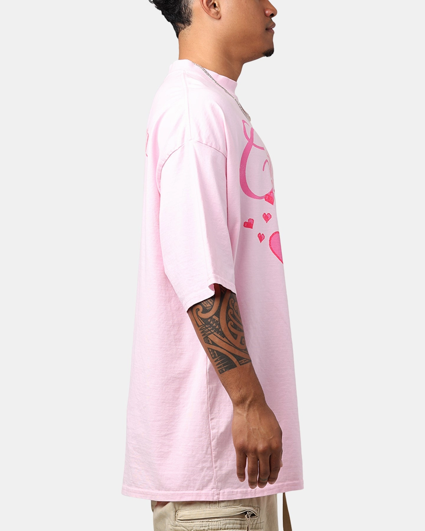 DoubleStitchedSeams Carre Lover Boy Mock T-Shirt Pink