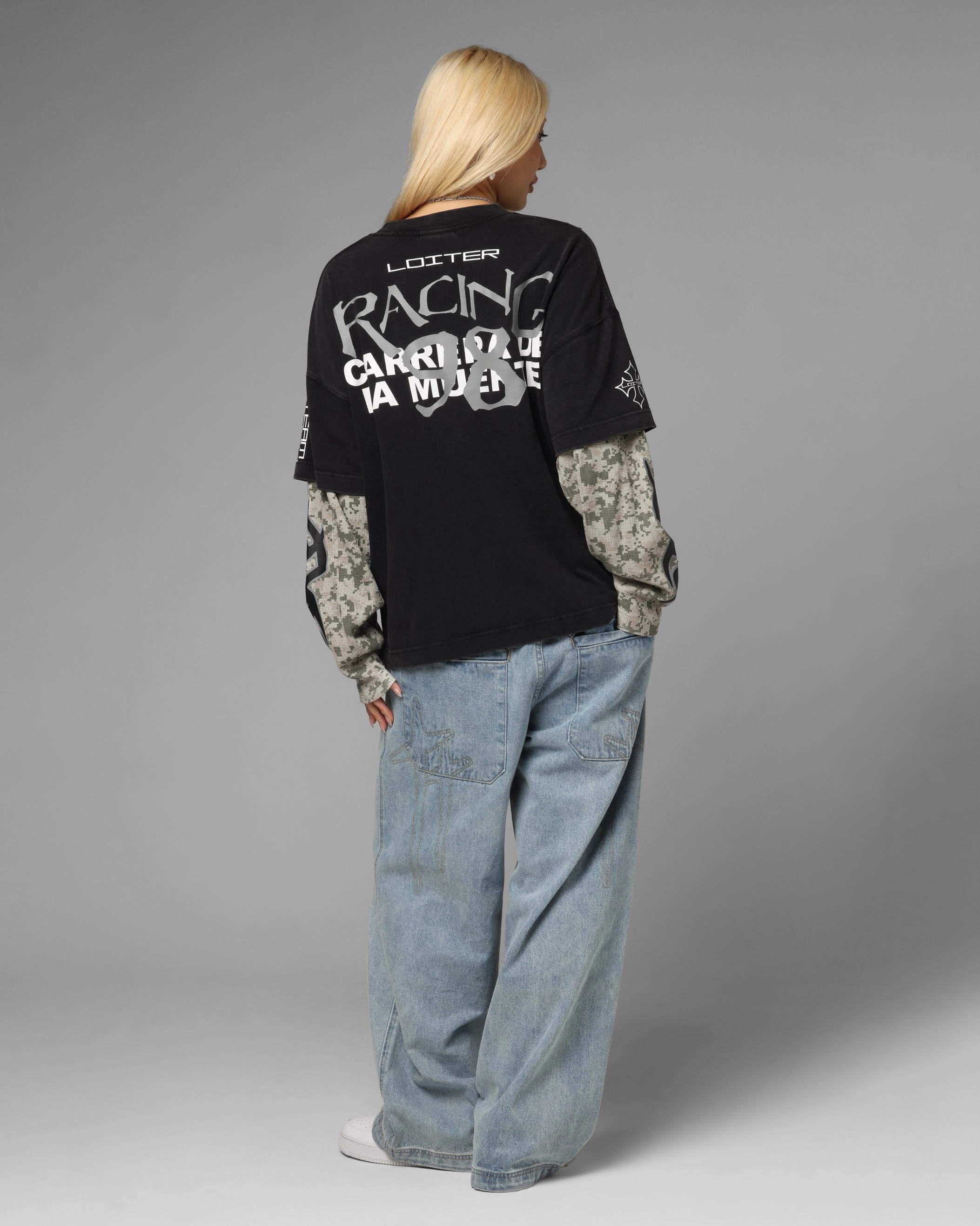 Loiter Performance Layered Long Sleeve T-Shirt Vintage Black HighStretch