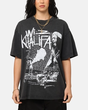 OversizedSilhouette Quick-Dry ID Supply Wiz Khalifa Up In Smoke T-Shirt Washed Black