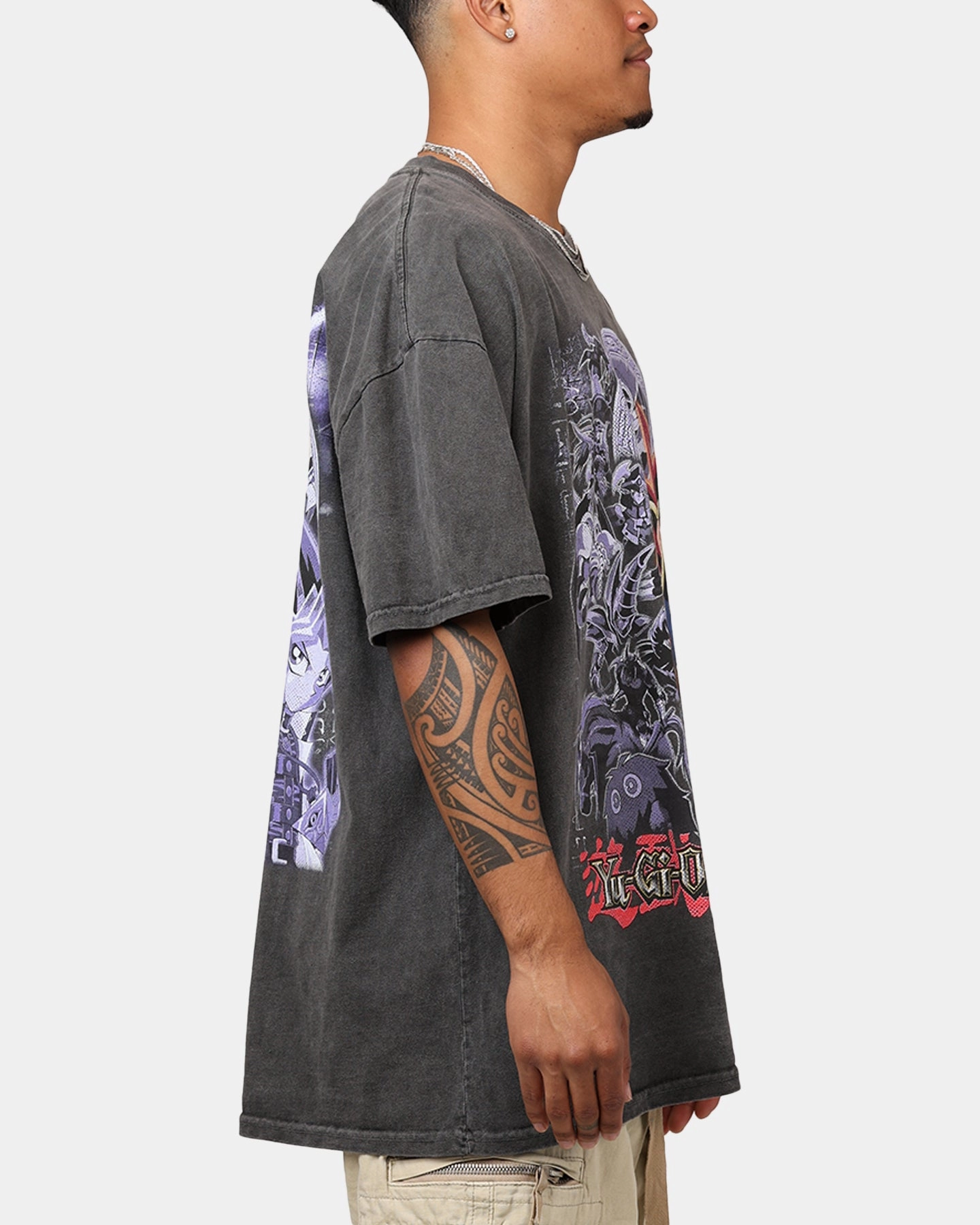 Goat Crew X Yu-Gi-Oh! Yami Yugi Heavyweight T-Shirt Black Wash RawHemDetail