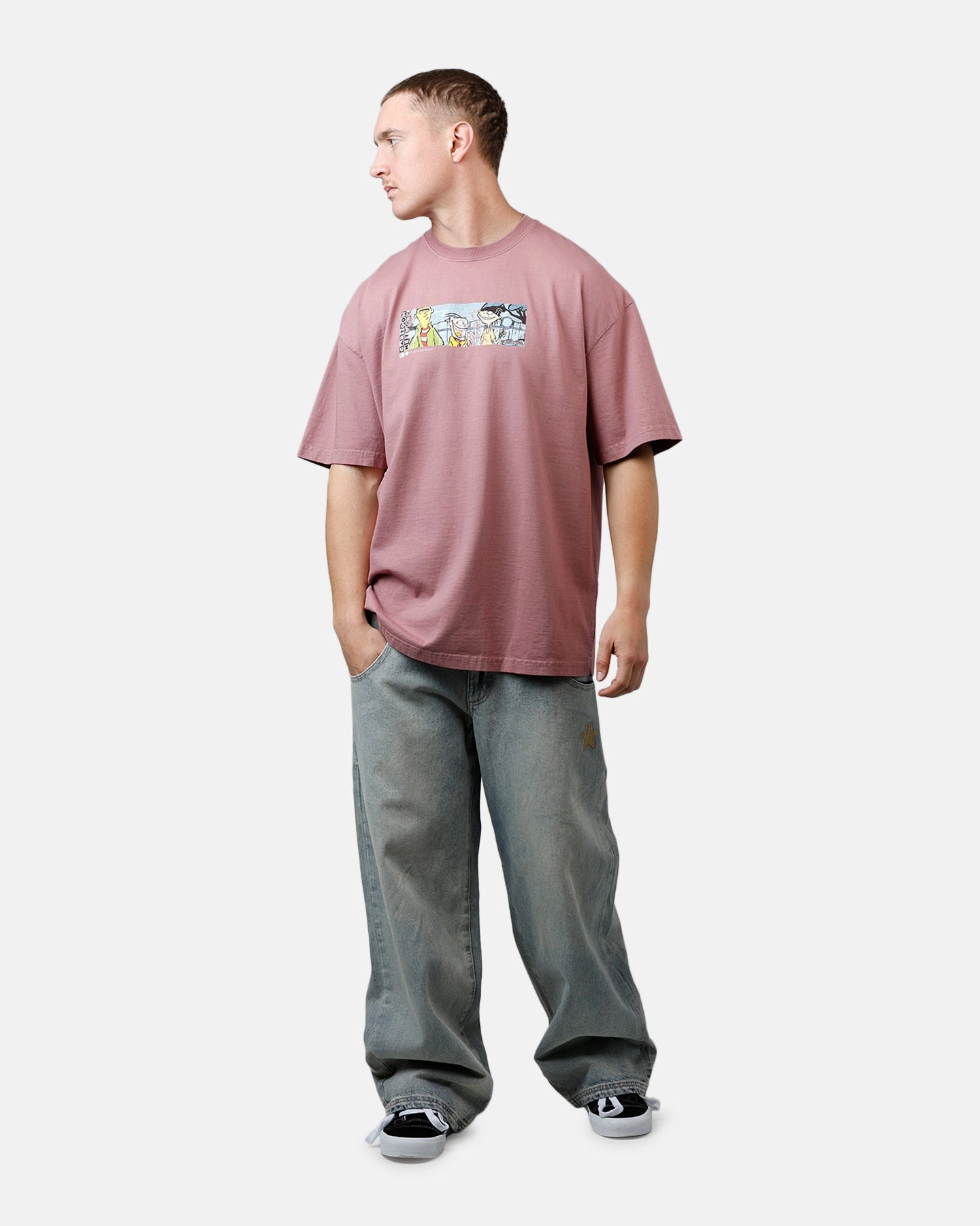 OrganicCottonBlend 73 Studio X Cartoon Network Ed Edd N Eddy Grail Vintage T-Shirt Ash Rose