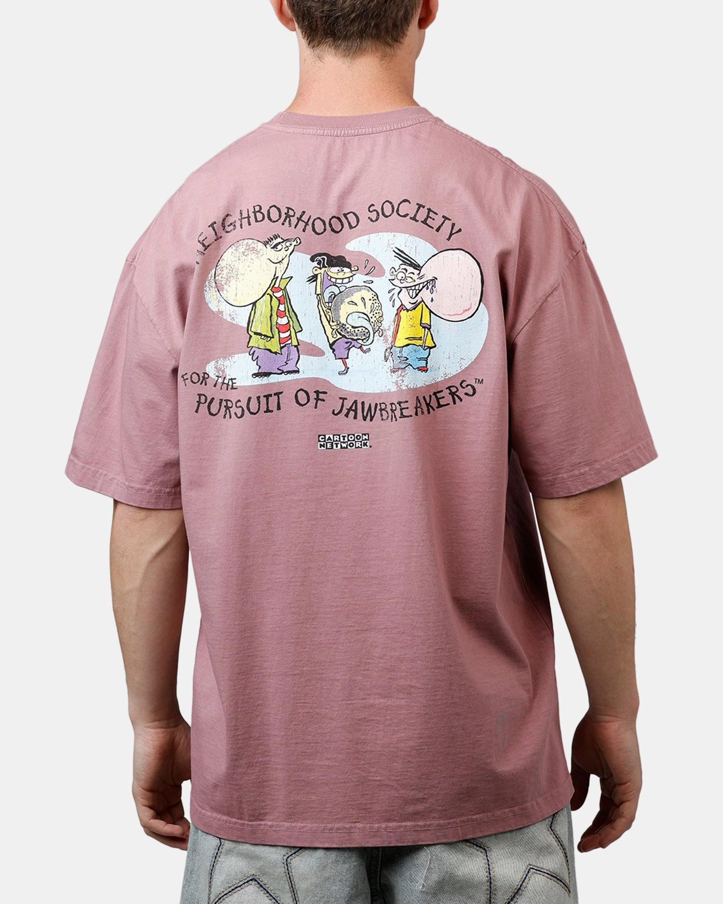 73 Studio X Cartoon Network Ed Edd N Eddy Grail Vintage T-Shirt Ash Rose Bonded Seam Construction
