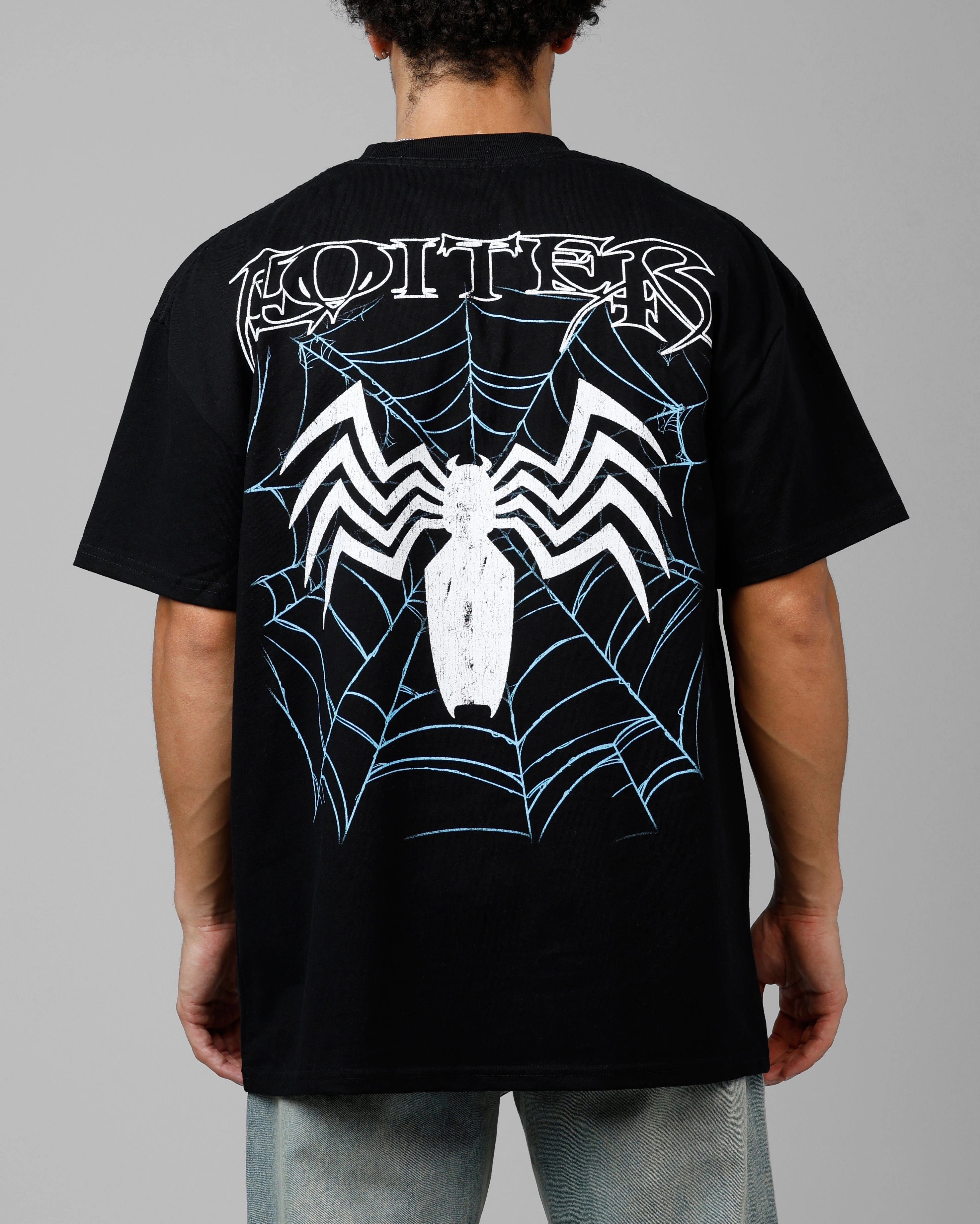 Loiter Marvel Spider-Man Symbiote Heavyweight T-Shirt Black AntiPill Texture Tagless Neckline