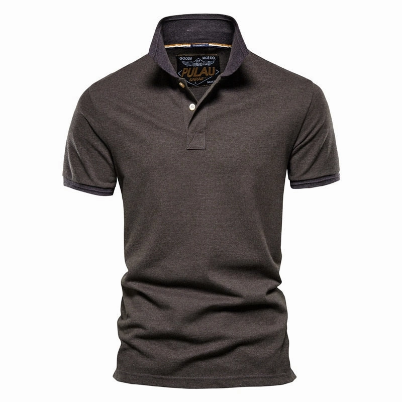 Fashion Top West Louis? Men Classic Cotton Business Polo Shirt