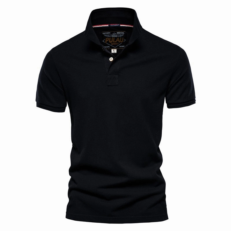 West Louis? Men Classic Cotton Business Polo Shirt Chic Wear