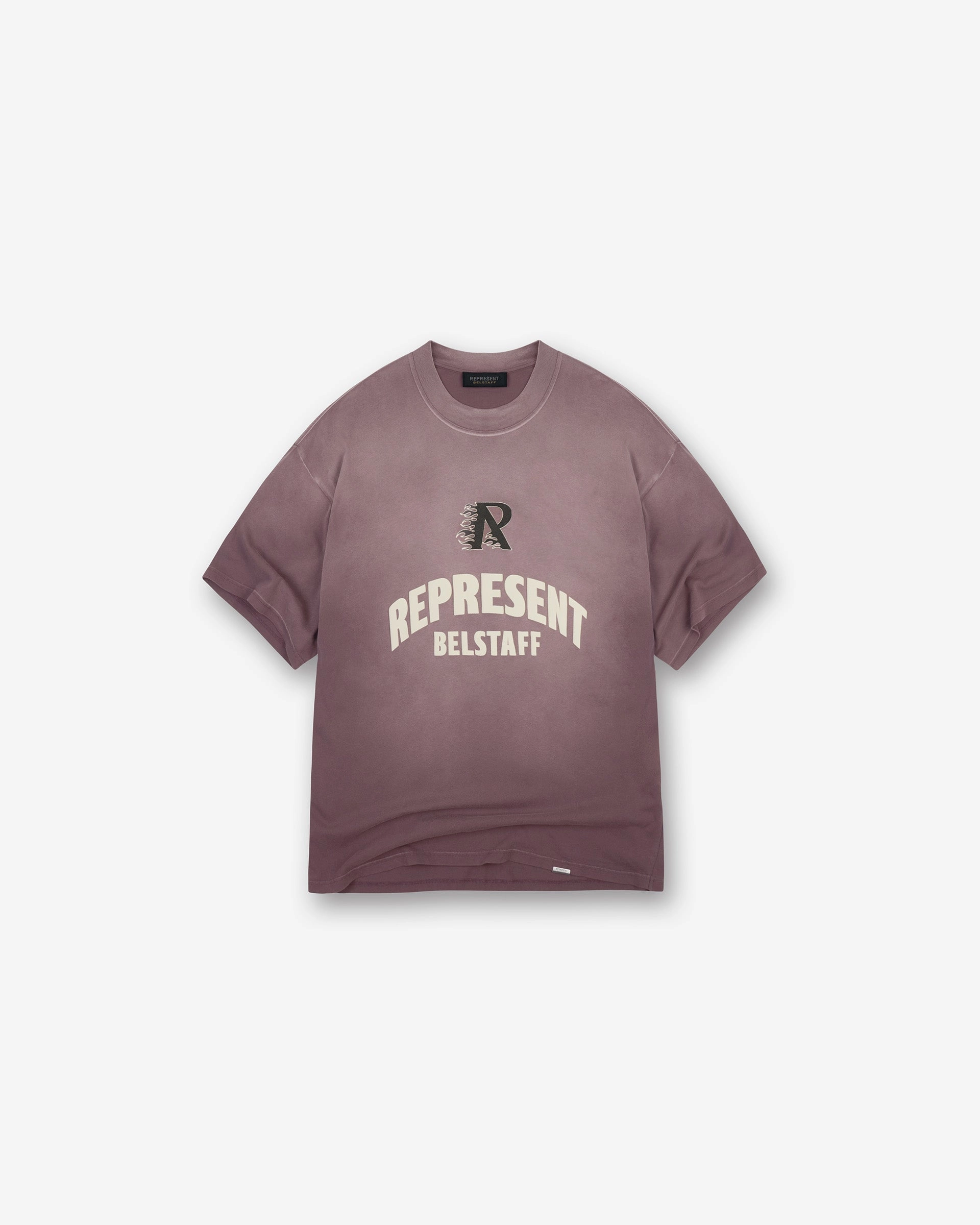 Represent X Belstaff Flame Phoenix T-Shirt - Plum Adjustable Hem Comfort Fit