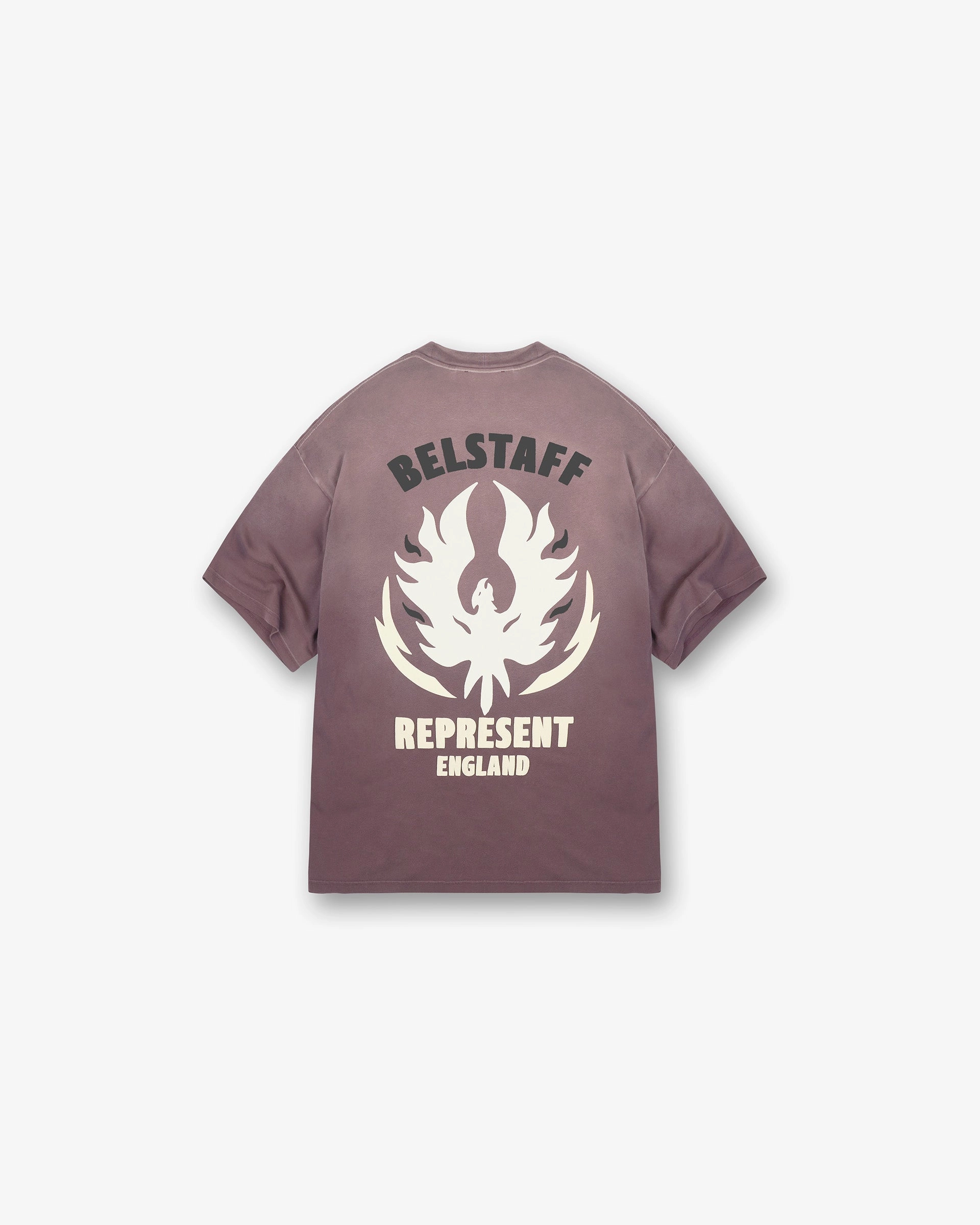 Represent X Belstaff Flame Phoenix T-Shirt - Plum Casual Essential Wear Limited Edition