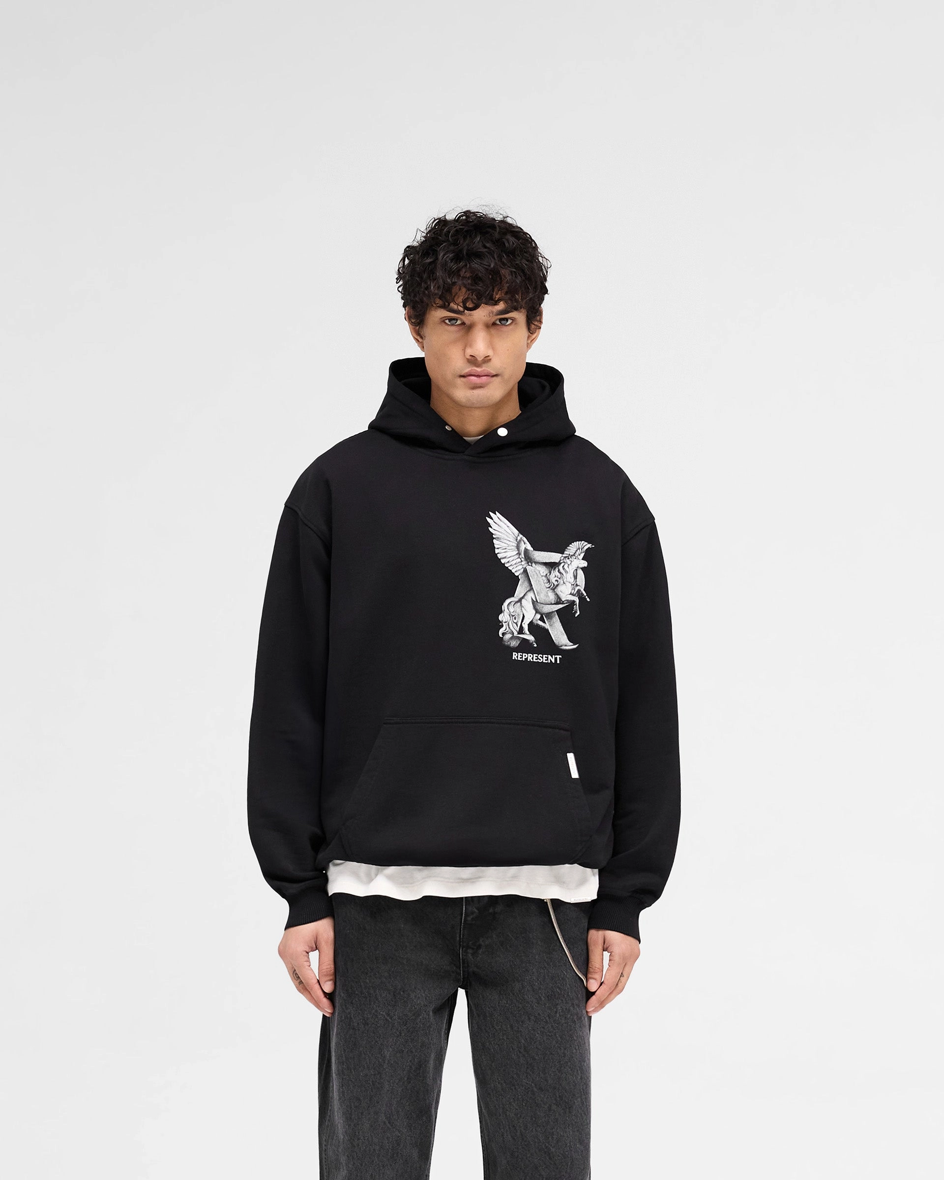 Elegance In Motion Hoodie - Jet Black Heavyweight Terry Construction relaxed shape