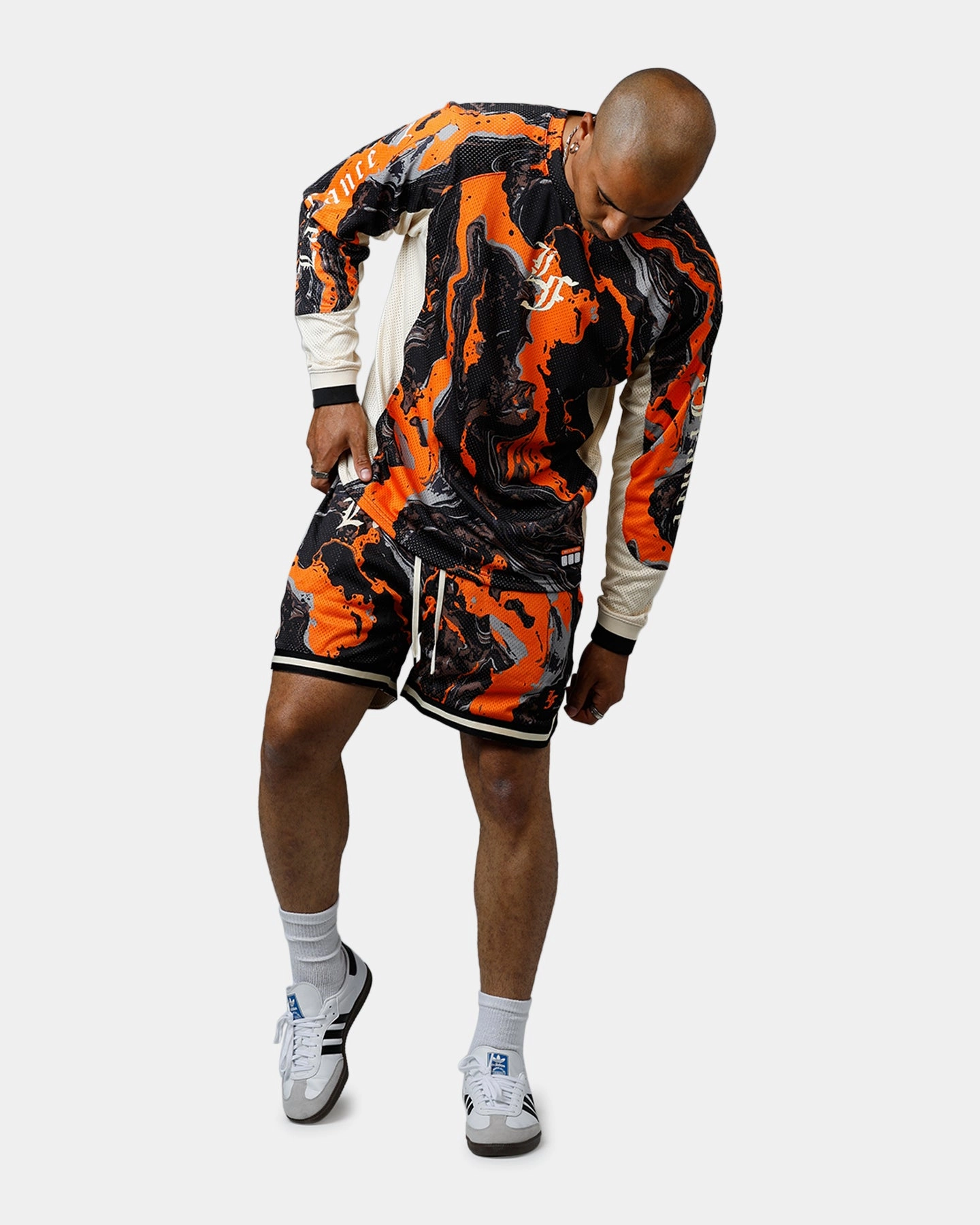 Adjustable Belt Loops Light Coverage Puma Lafranc?? Heem All Over Print Shorts Orange