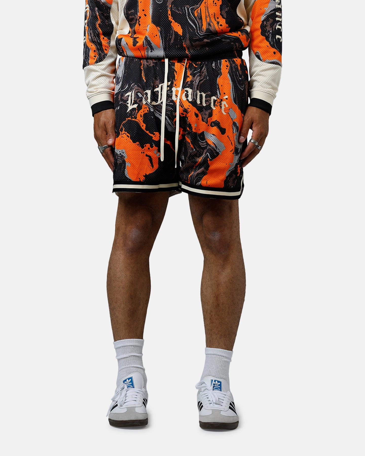Flatlock Seams Puma Lafranc?? Heem All Over Print Shorts Orange
