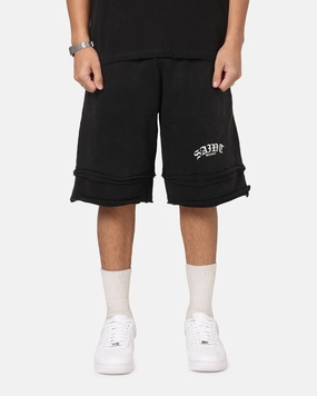Full Comfort Saint Morta Gothic Layered Sweat Shorts Black