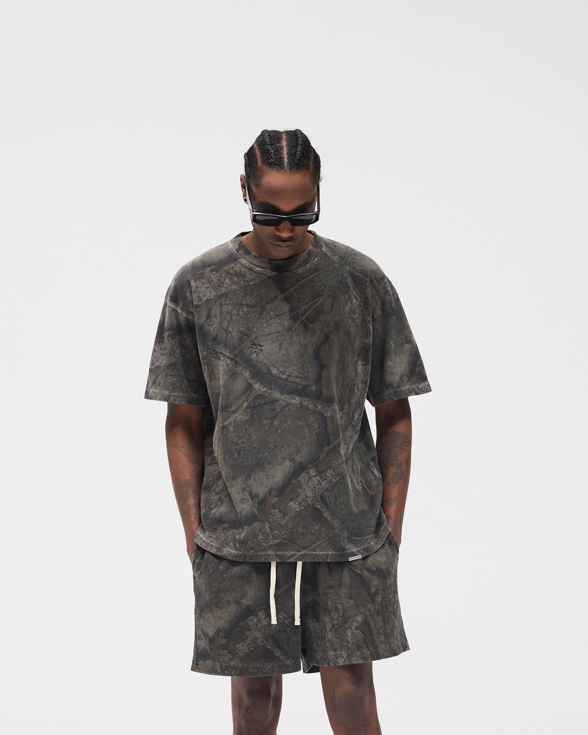 Initial Overdye Realtree? Oversized T-Shirt - Overdyed Black Soft Touch Texture