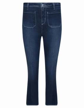 L'Agence Noya Cropped Slim Flare Jeans in Sterling Go-to Wear Rugged Construction