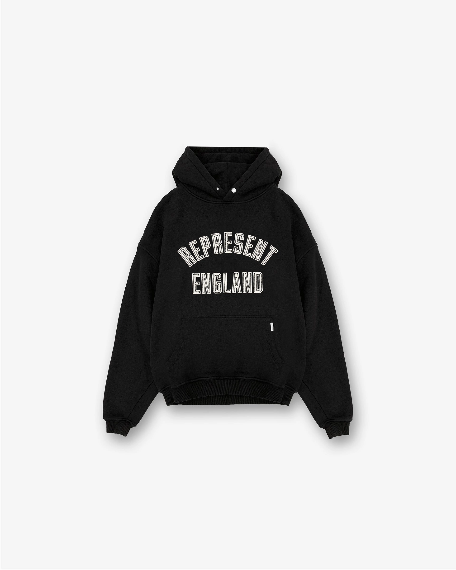 England Applique Hoodie - Jet Black Quokka like