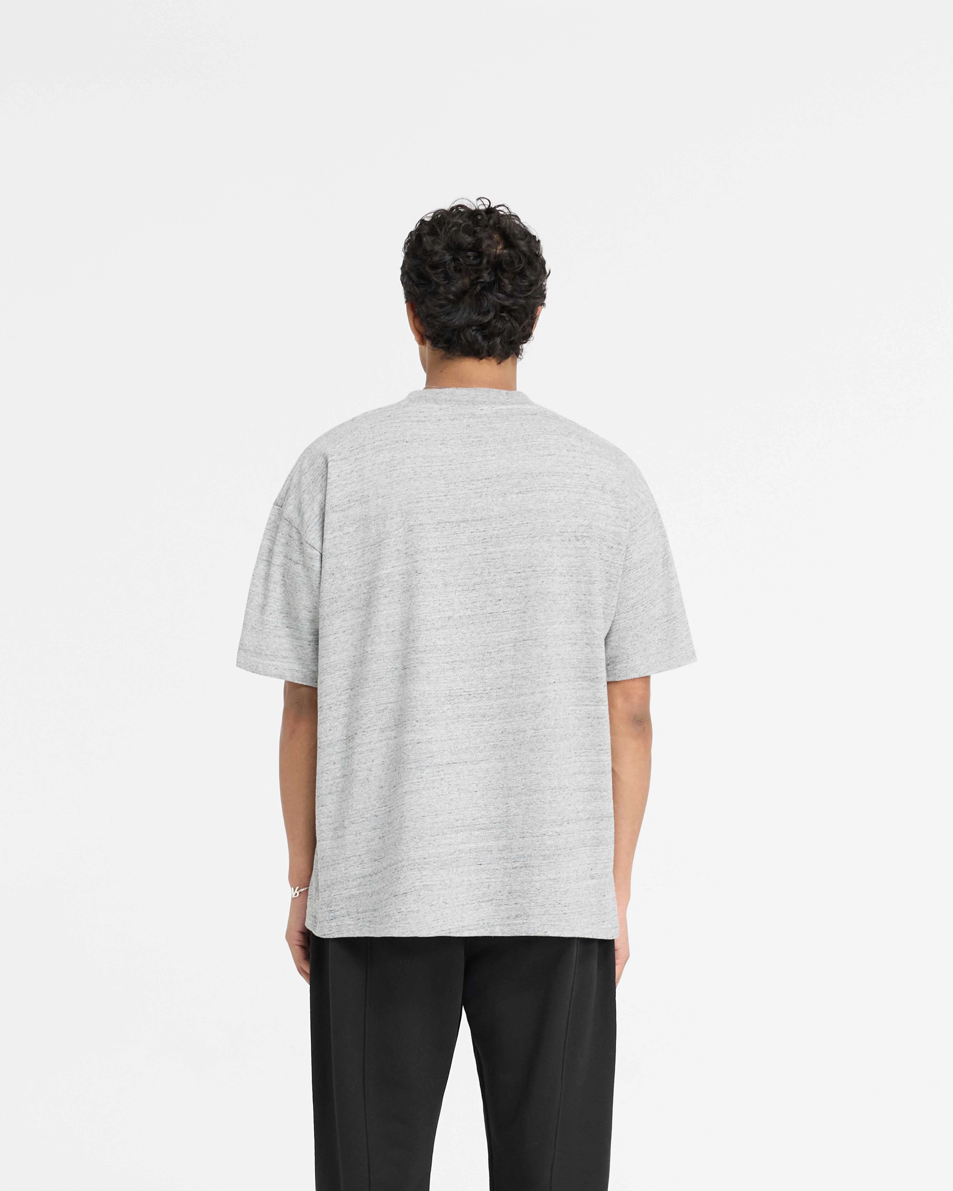 Zero Waste Production England Applique T-Shirt - Grey Marl