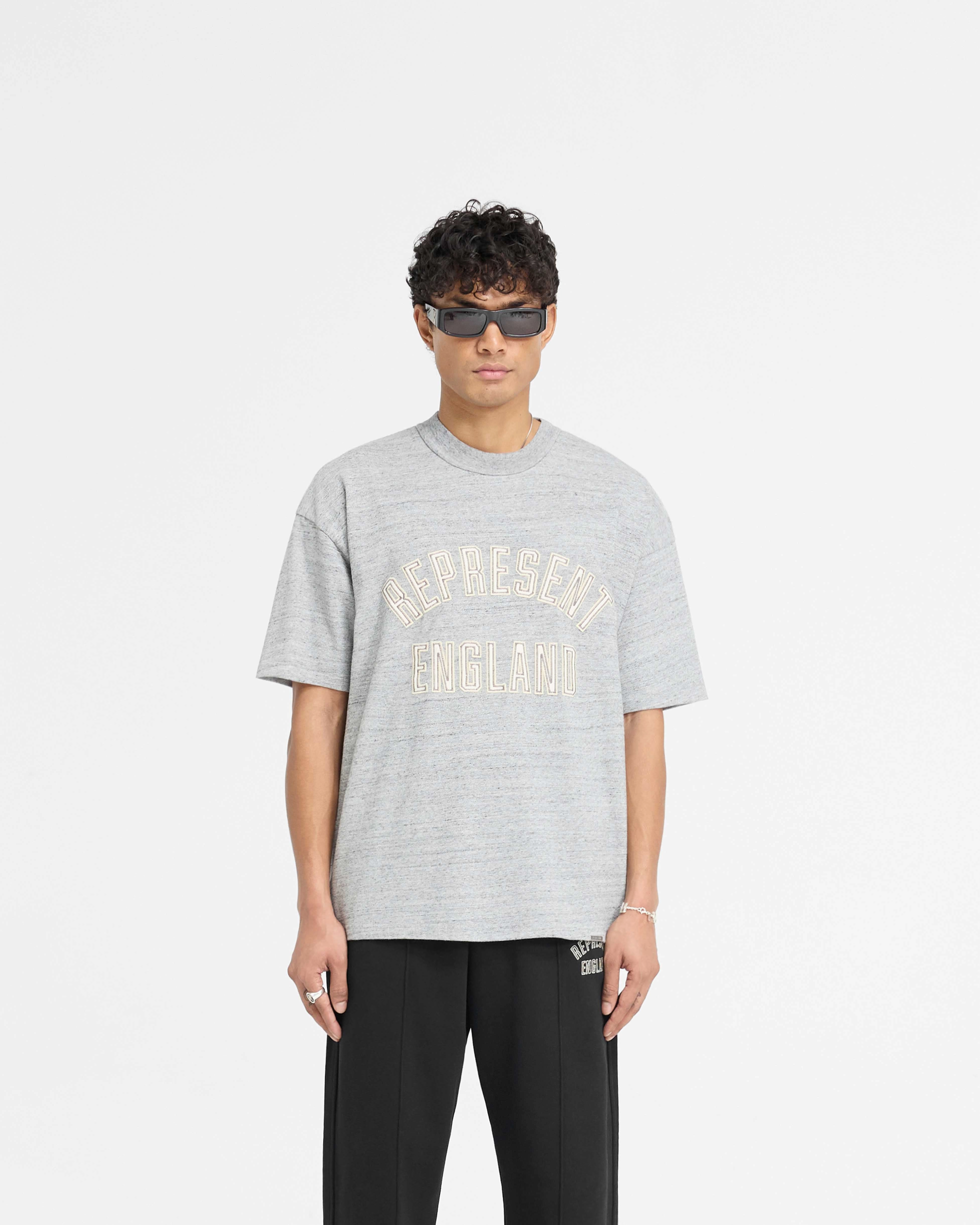 England Applique T-Shirt - Grey Marl Active Comfort Style