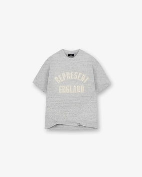 Abstract print Layered Wear England Applique T-Shirt - Grey Marl
