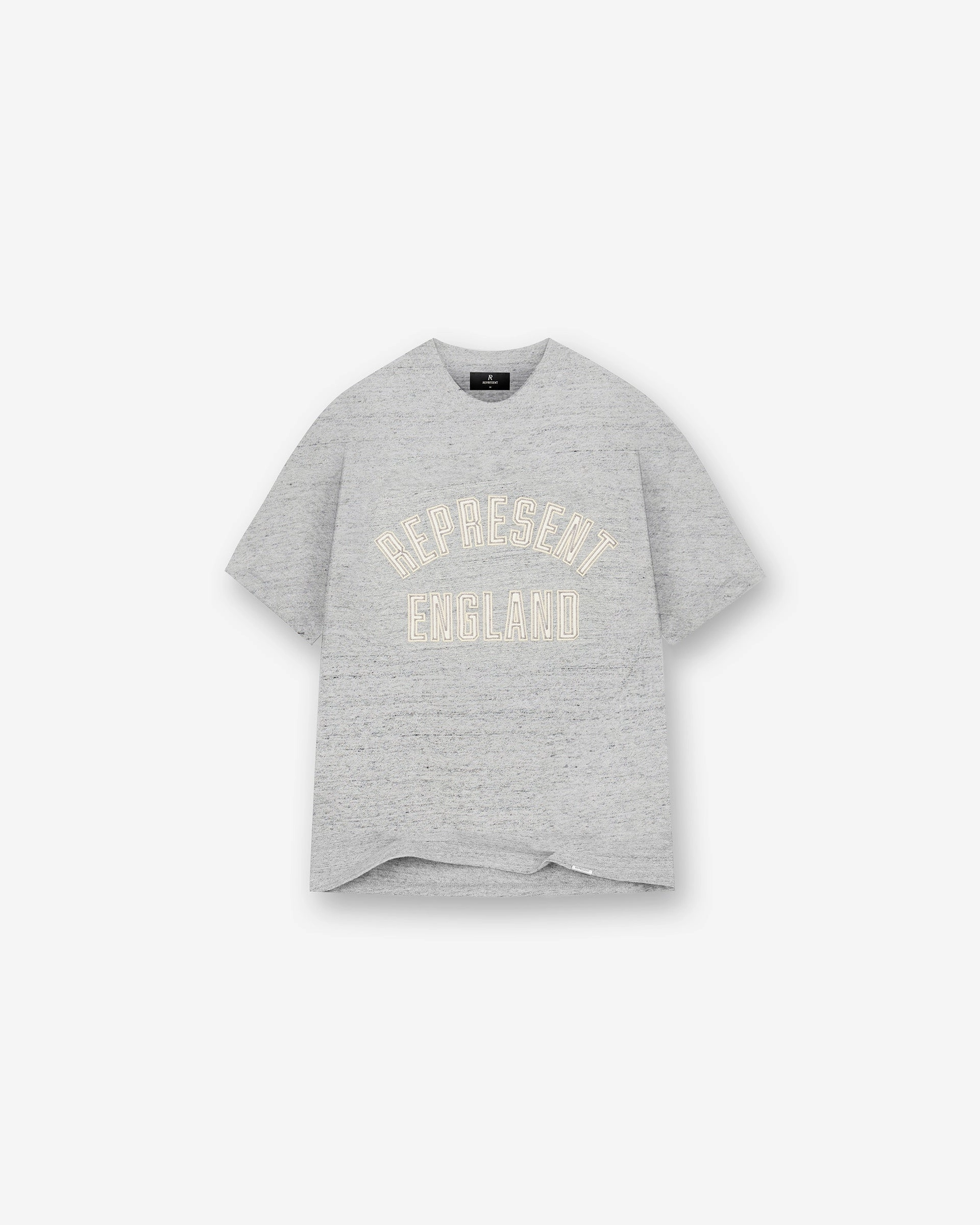 Abstract print Layered Wear England Applique T-Shirt - Grey Marl