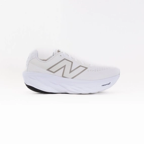 running in a basketball court area shoes New Balance 1080V14 (Women's) - White with Light Gold Metallic and Sea Salt