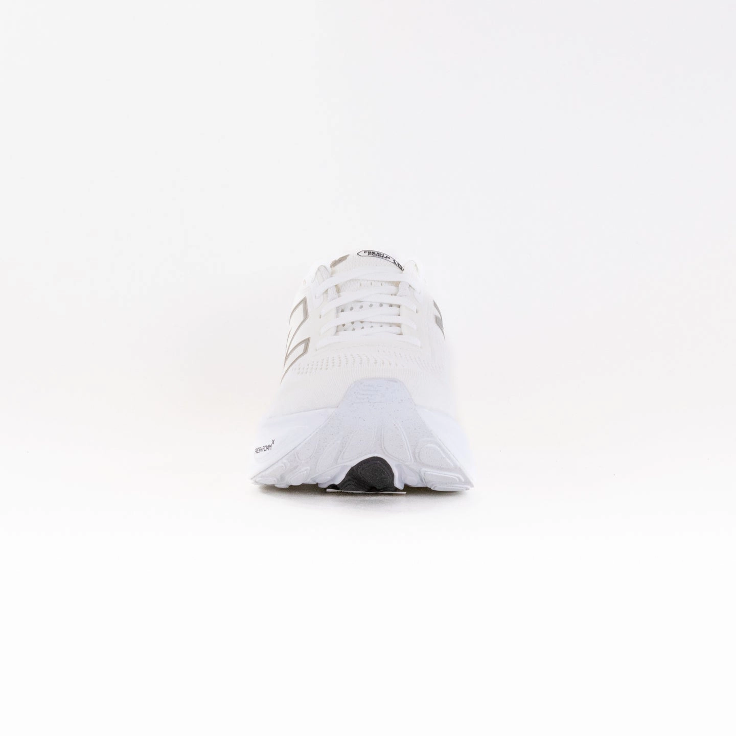 New Balance 1080V14 (Women's) - White with Light Gold Metallic and Sea Salt Responsive Foam Layer Pressure Distribution Outsole