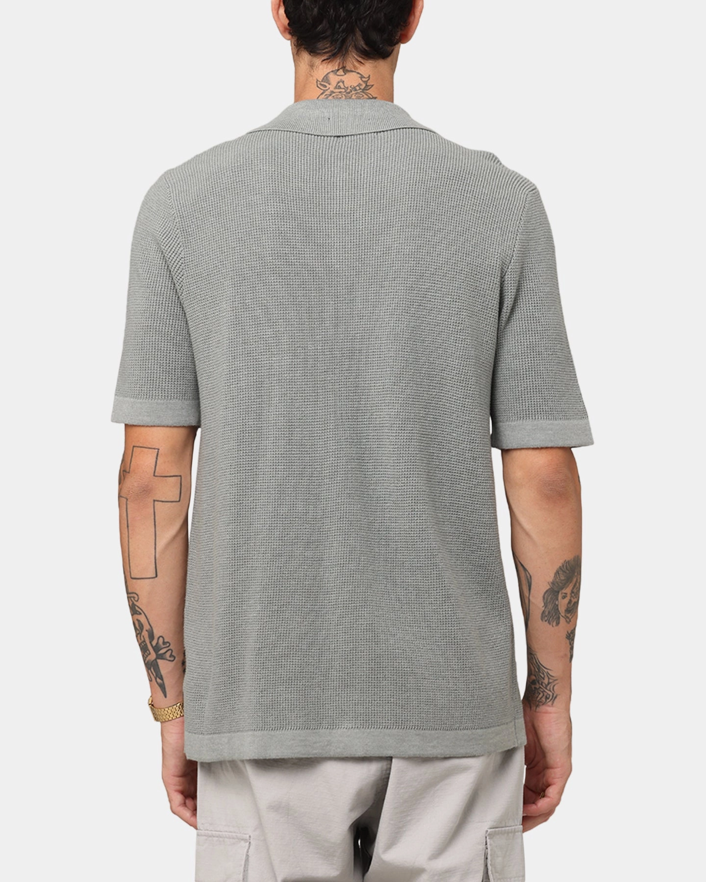 TearResistantWeave XXIII Zyair Knit Rib Button Up Shirt Olive