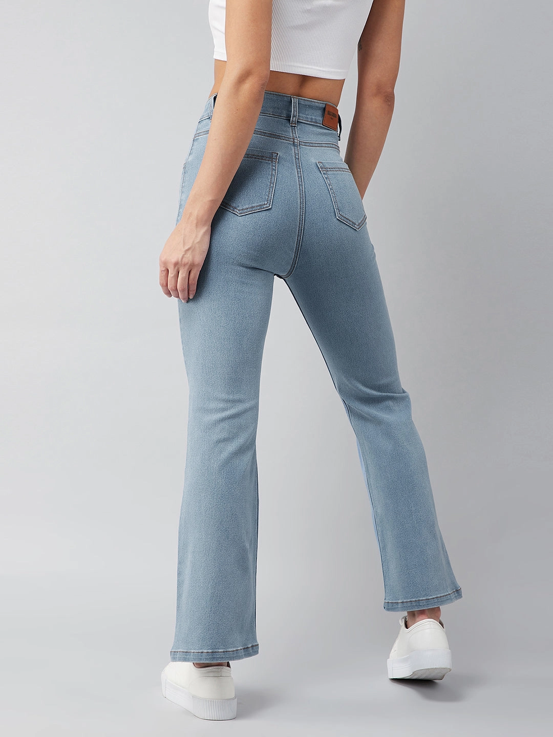 CHASEstretch? Light Blue Bell-Bottom Bootcut High-Rise Denim Jeans Comfy Option Minimalist Style Chill Outfit
