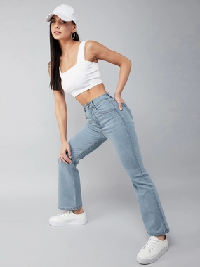 Professional Wear Weekend Warrior CHASEstretch? Light Blue Bell-Bottom Bootcut High-Rise Denim Jeans