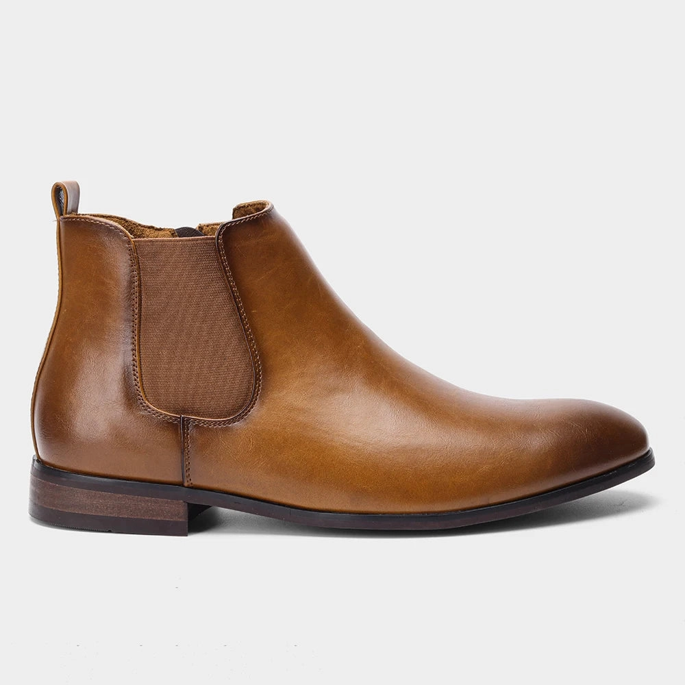 couple wear Cool Seasons West Louis? Business-Men Dress Style Leather Ankle Chelsea Boots