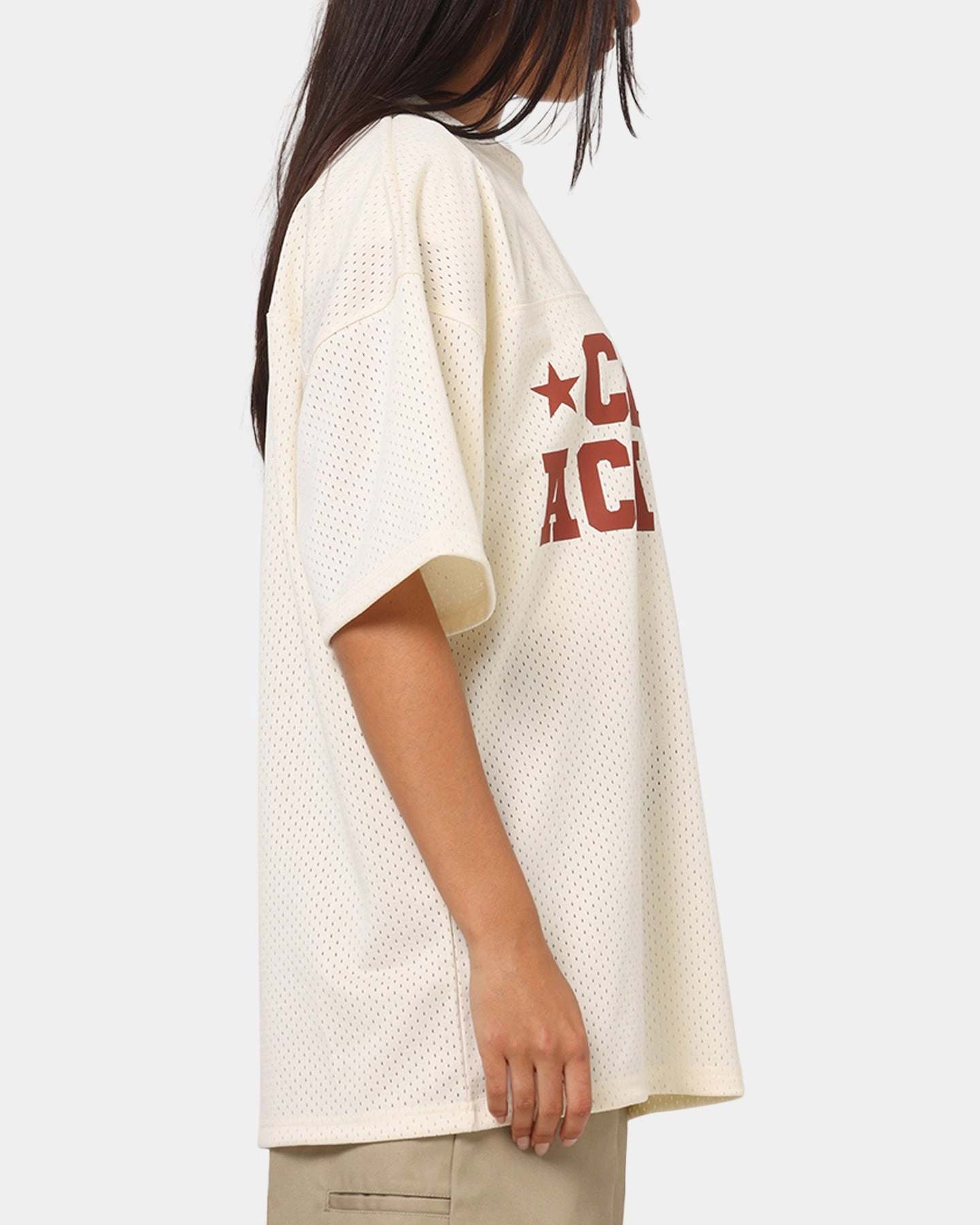 AllDay Comfort Design Carre Star Academy Mesh T-Shirt Off White