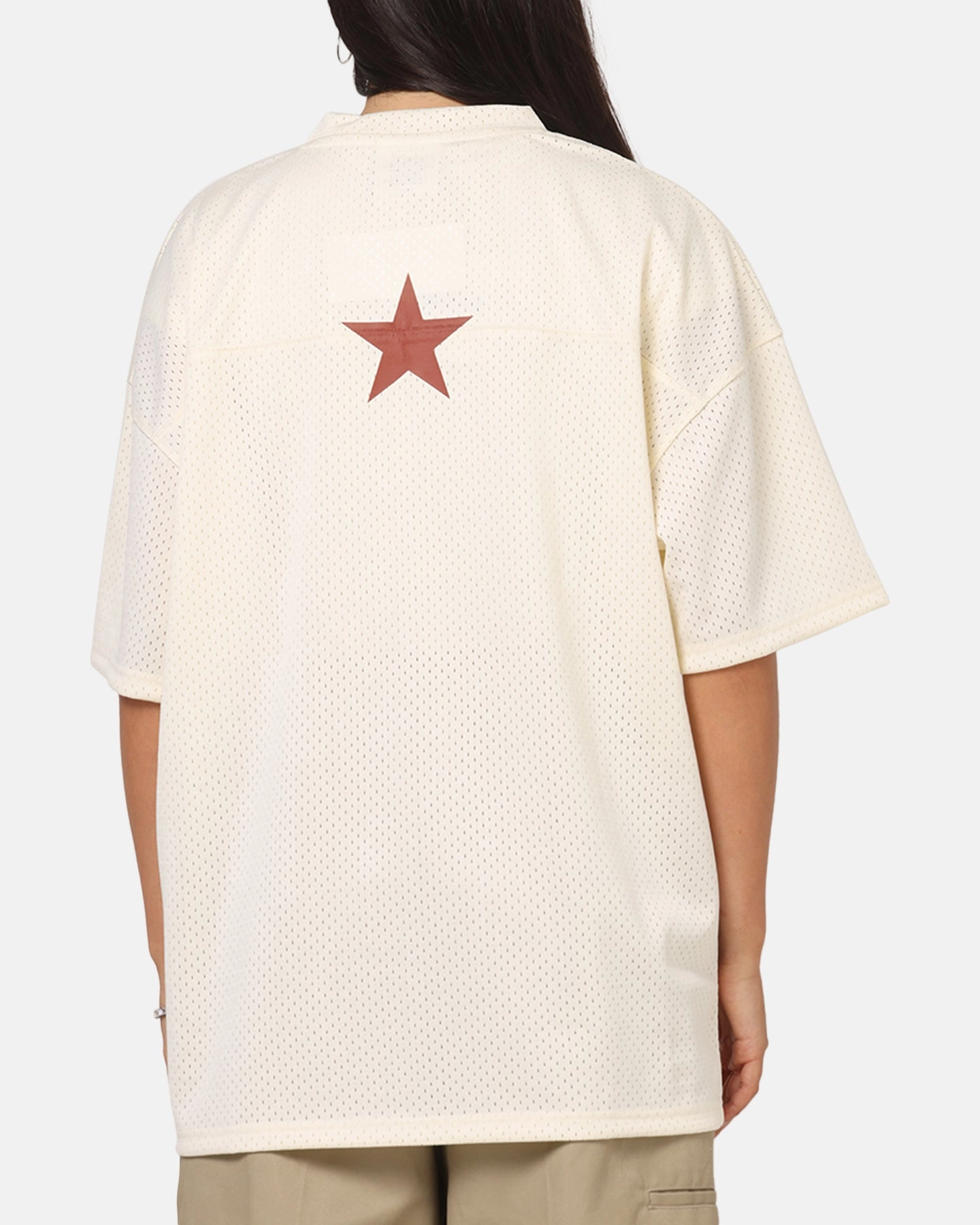 Lightweight Weave FeatherlightConstruction Carre Star Academy Mesh T-Shirt Off White