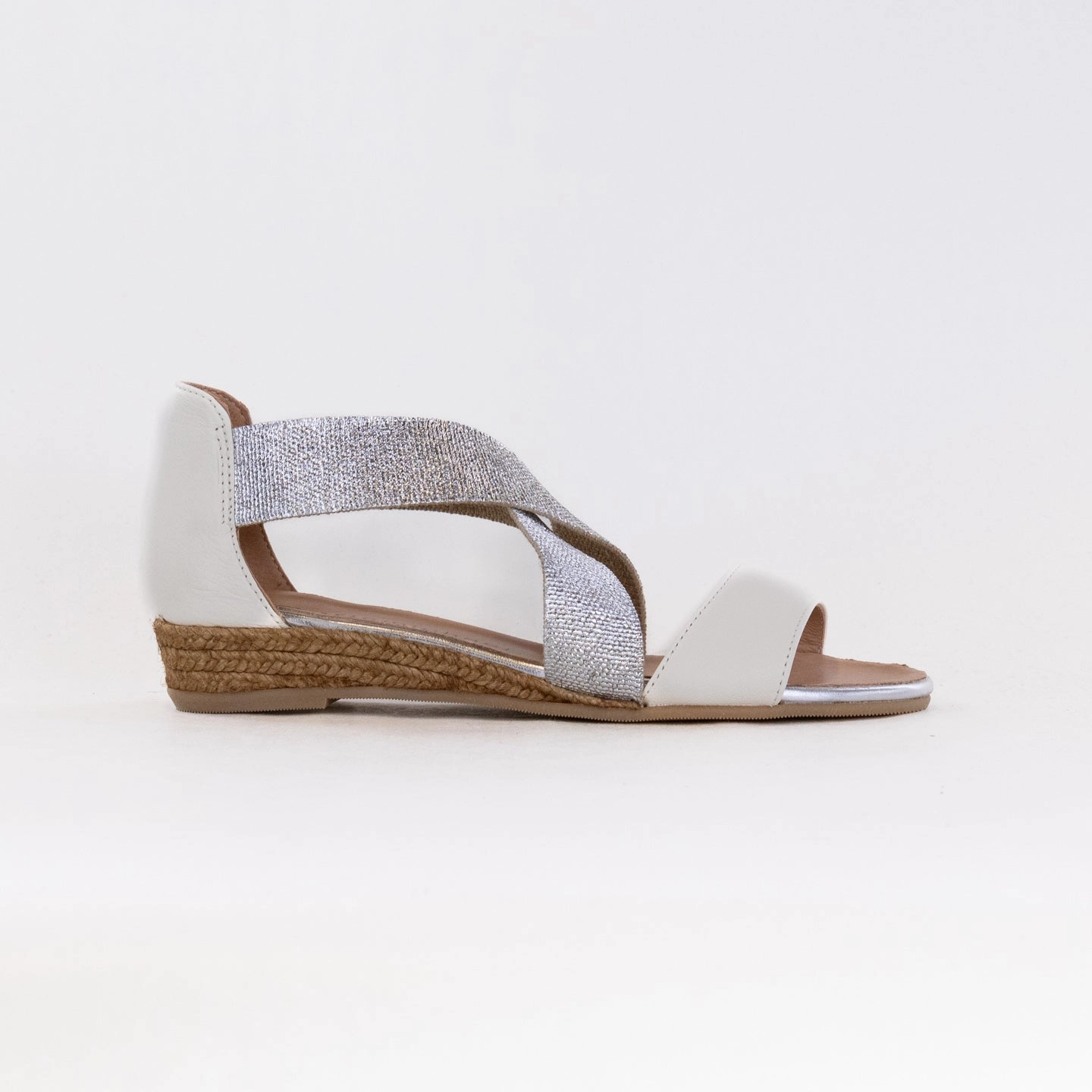 Eric Michael Mia Sandal (Women's) - White Adjustable Backstrap Closure Heel Cup Support